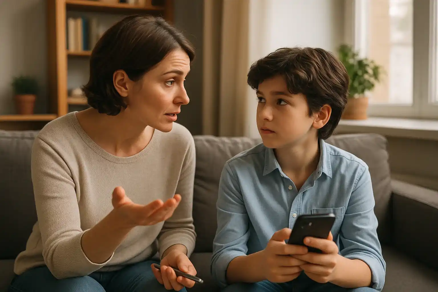 A mother opens a heartfelt conversation with her son about mindful smartphone use.