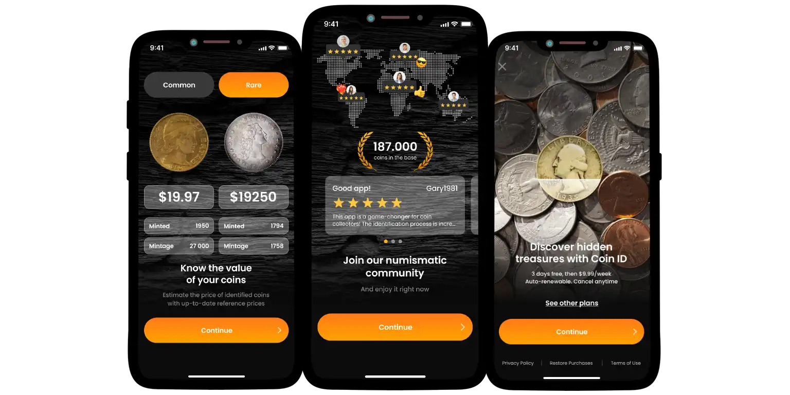 Coin ID Scanner introductory snaps.
